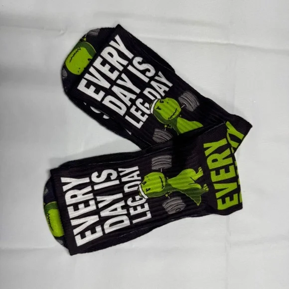 "Every Day Is Leg Day" Unisex Socks - NEW in Bag. - Picture 3 of 6